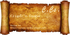 Czigán Csaba névjegykártya